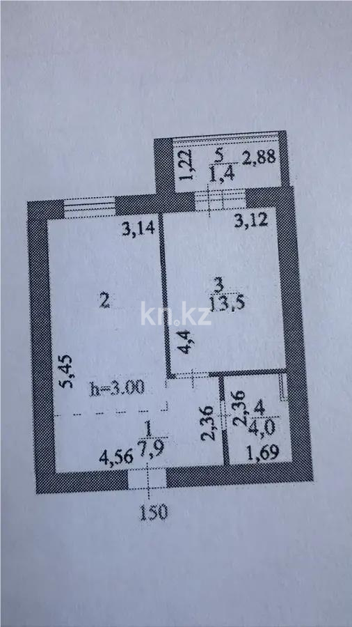 Продажа 2-комнатной квартиры, 43.5 м² в Астане