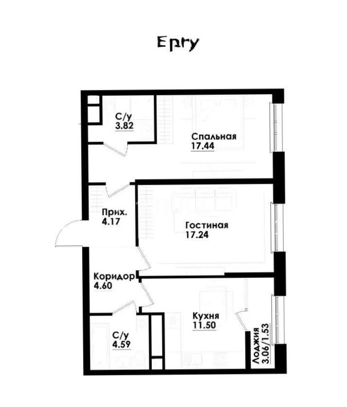 Продажа 2-комнатной квартиры, 65 м², ул. Толе би, дом  290/1 в Алматы