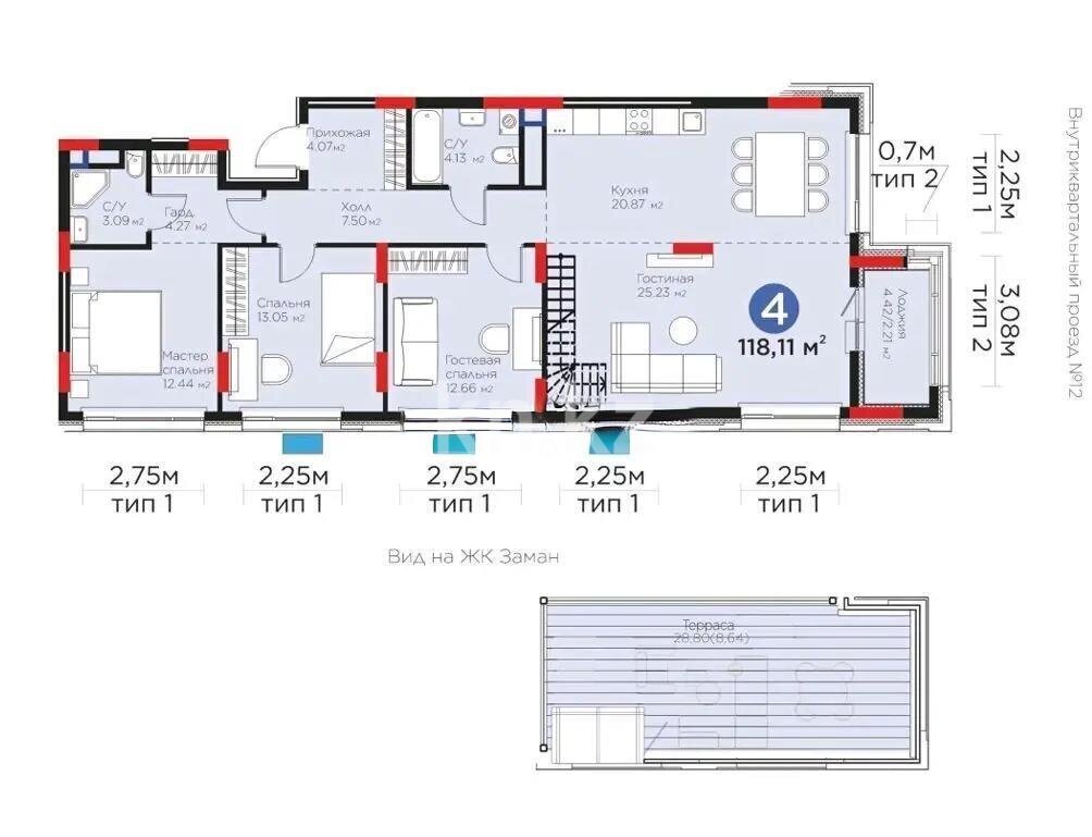 Продажа 4-комнатной квартиры, 118 м² в Астане - фото 2