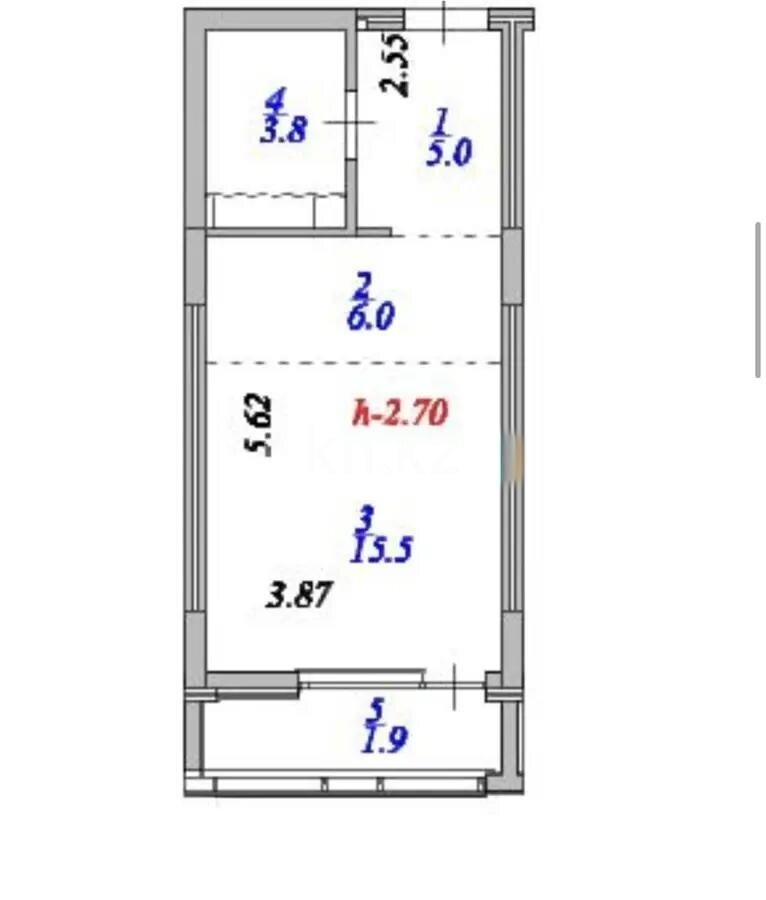 Продажа 1-комнатной квартиры, 32.2 м² в Астане