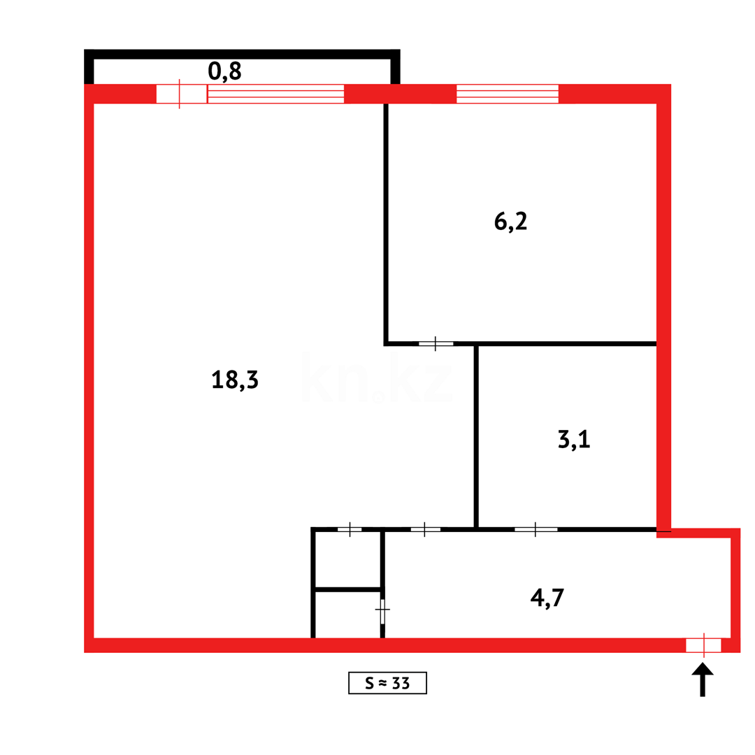 Продажа 1-комнатной квартиры, 31 м², ул. Чернышевского в Темиртау - фото 5