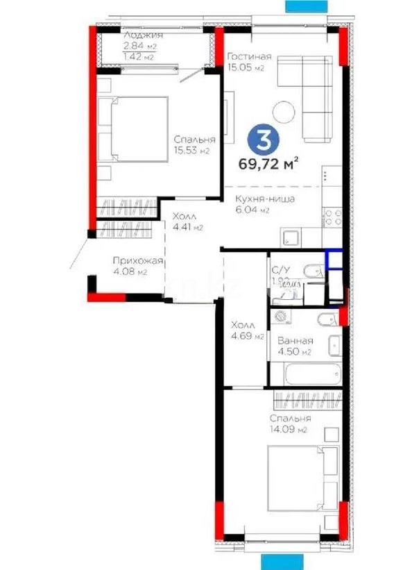 Продажа 3-комнатной квартиры, 70 м² в Астане - фото 5
