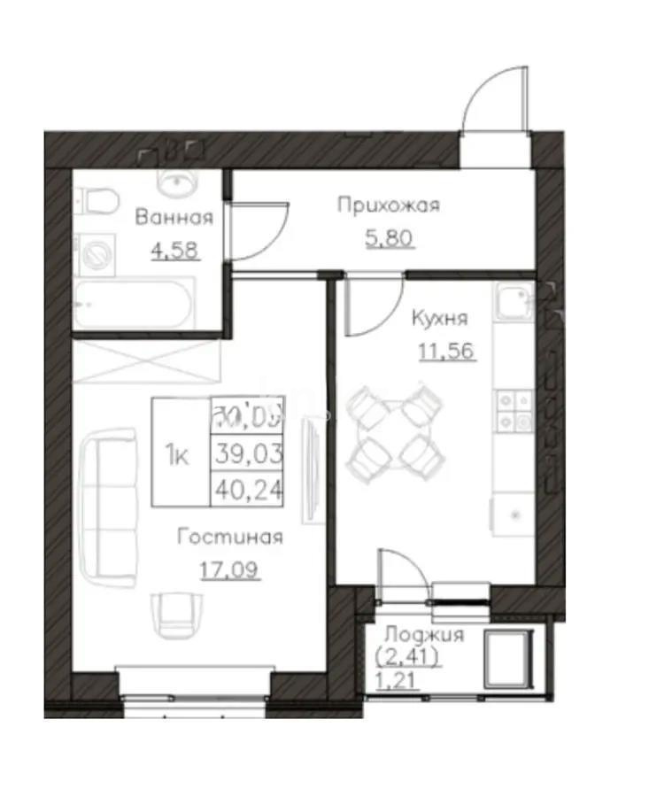 Продажа 1-комнатной квартиры, 40.5 м², ул. Нажимеденова, дом  52б в Астане