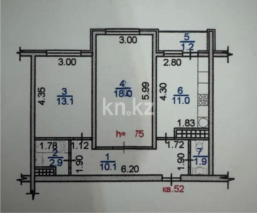 Продажа 2-комнатной квартиры, 58.2 м² в Алматы - фото 7