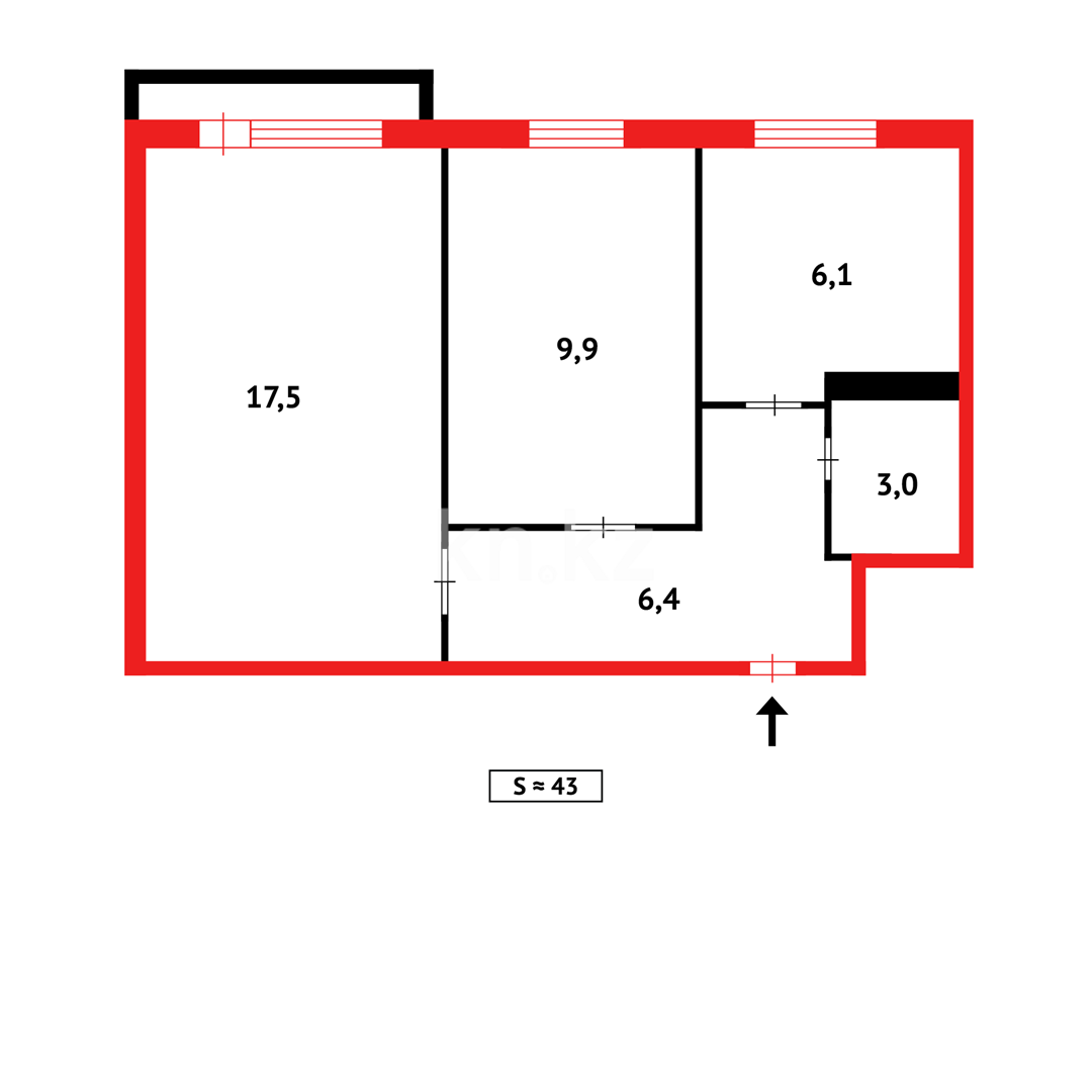 Продажа 2-комнатной квартиры, 44 м² в Темиртау - фото 6