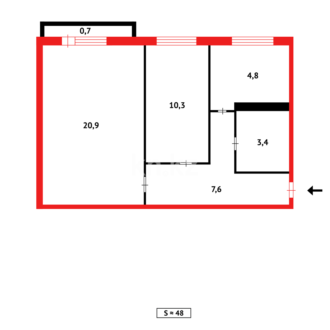 Продажа 2-комнатной квартиры, 47 м² в Караганде - фото 15