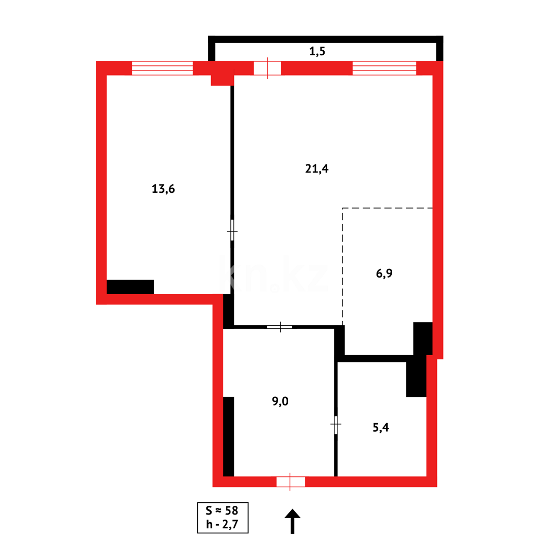 Продажа 2-комнатной квартиры, 58 м² в Астане - фото 8