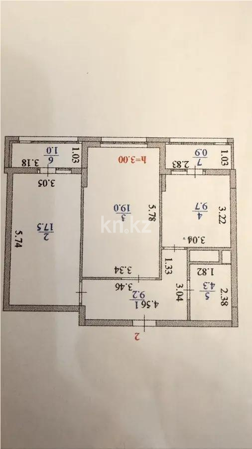 Продажа 2-комнатной квартиры, 62 м², ул. Керей, Жанибек хандар, дом  16 в Астане - фото 4