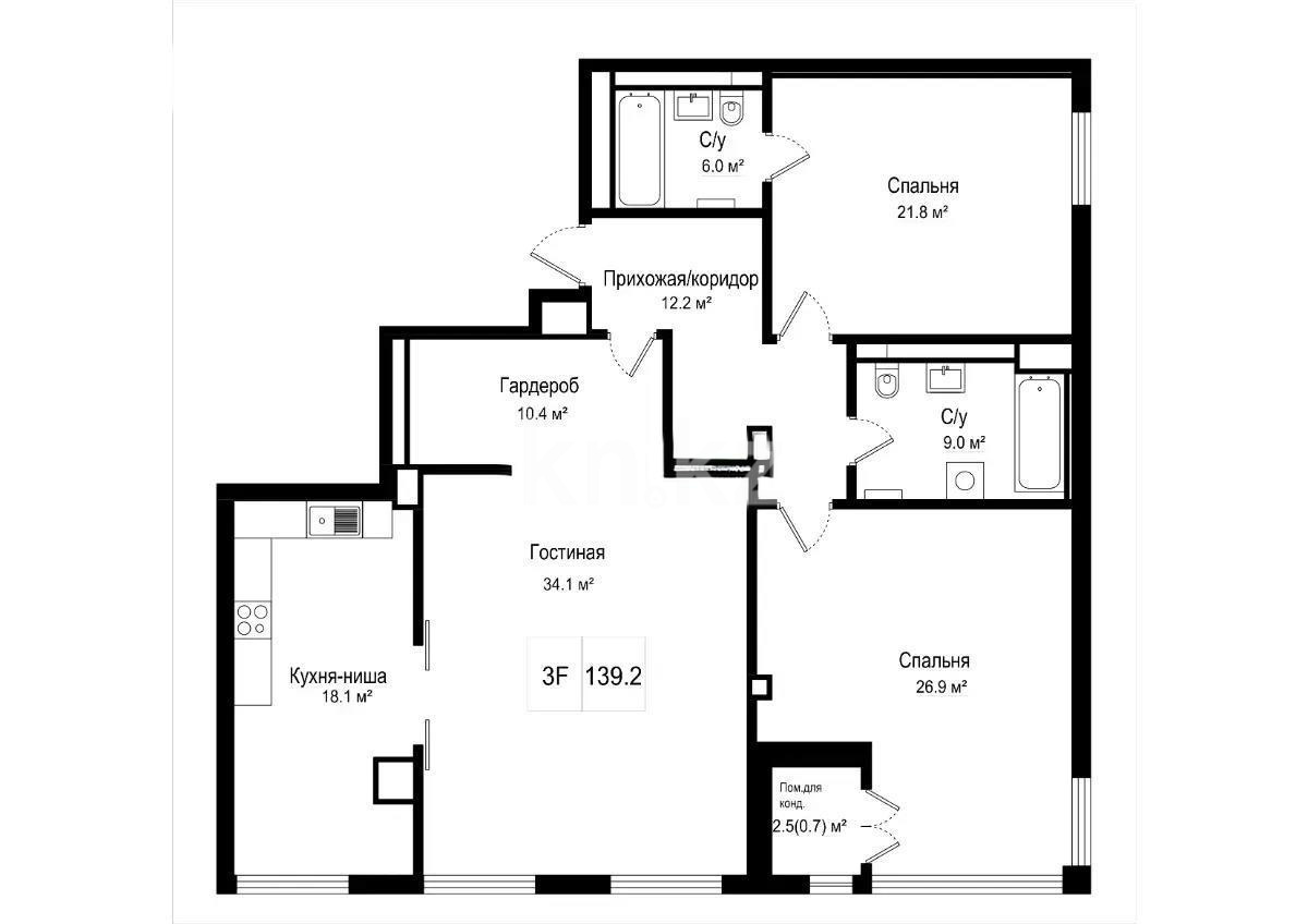 Продажа 4-комнатной квартиры, 141 м² в Алматы