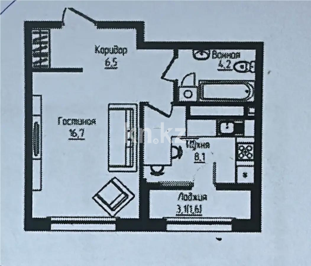 Продажа 1-комнатной квартиры, 37.1 м², ул. Ауэзова, дом  3г/2 в Алматы