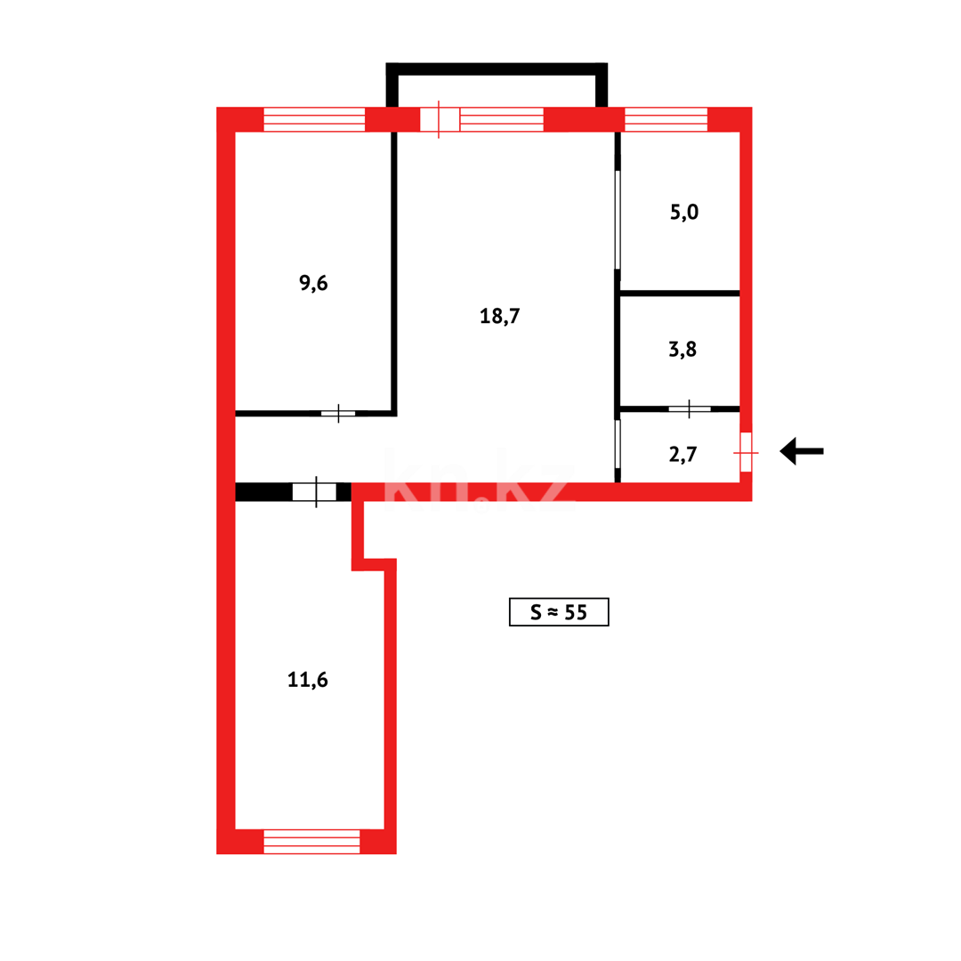 Продажа 3-комнатной квартиры, 58 м² в Караганде - фото 10