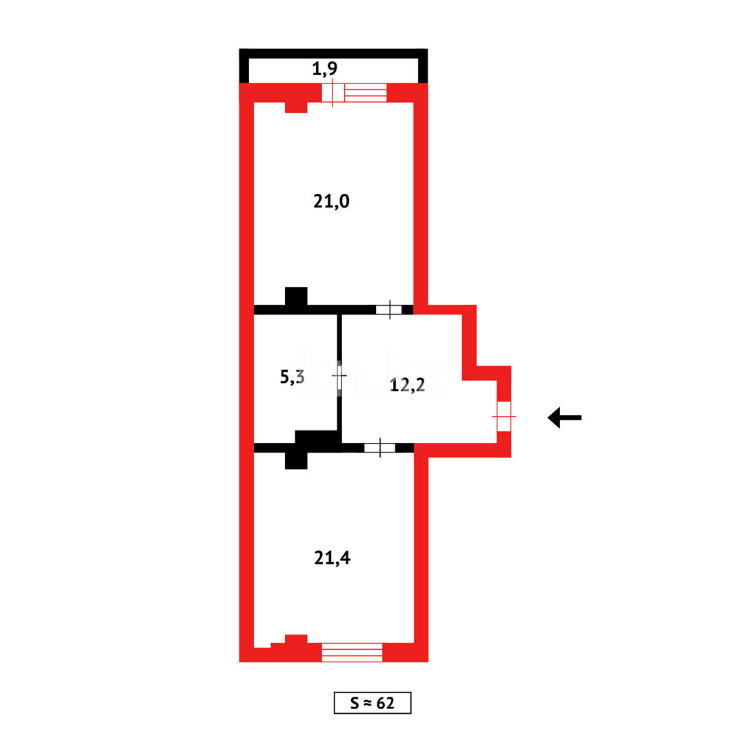 Продажа 1-комнатной квартиры, 65 м² в Караганде - фото 16