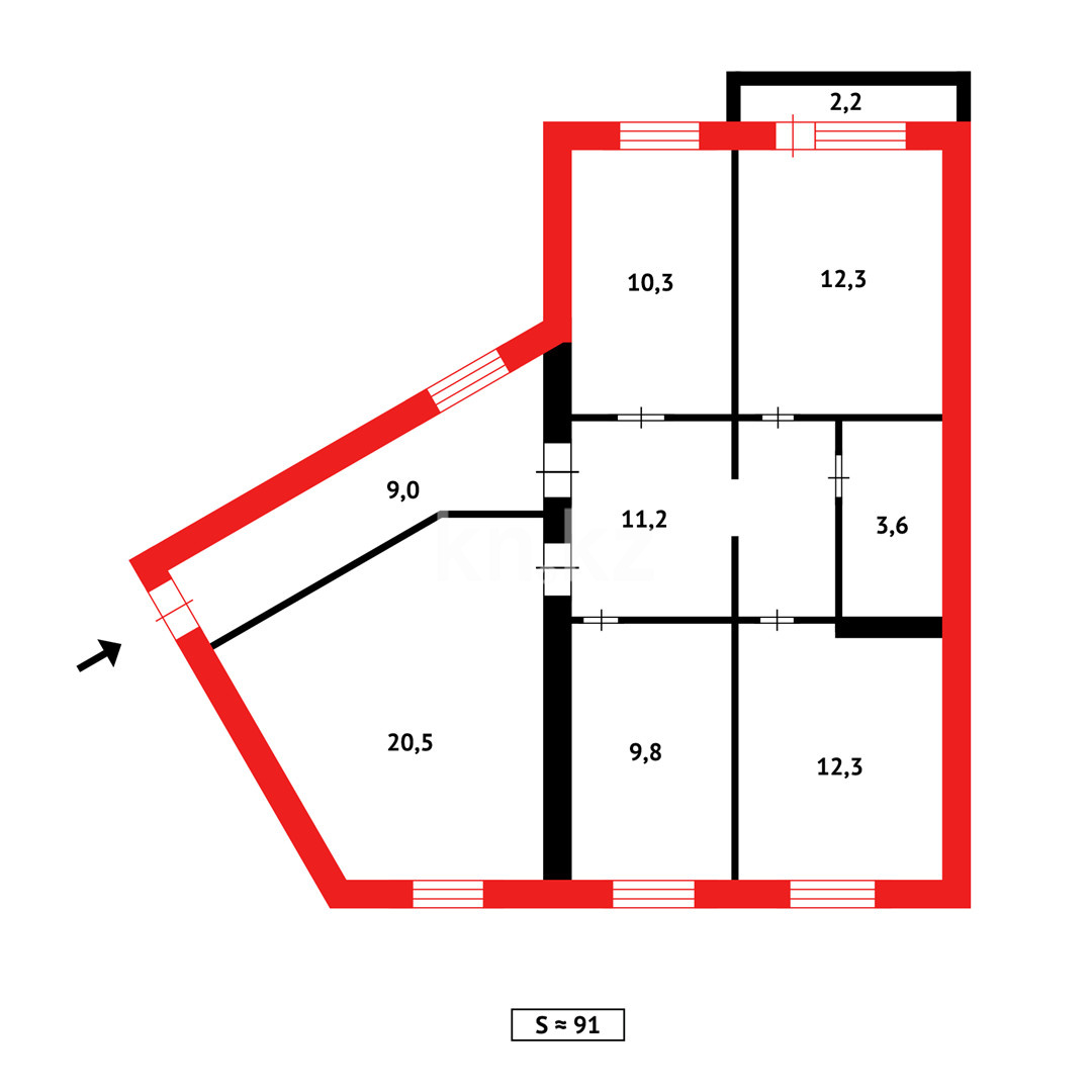Продажа 4-комнатной квартиры, 90 м², мкр-н 8-й в Темиртау - фото 15