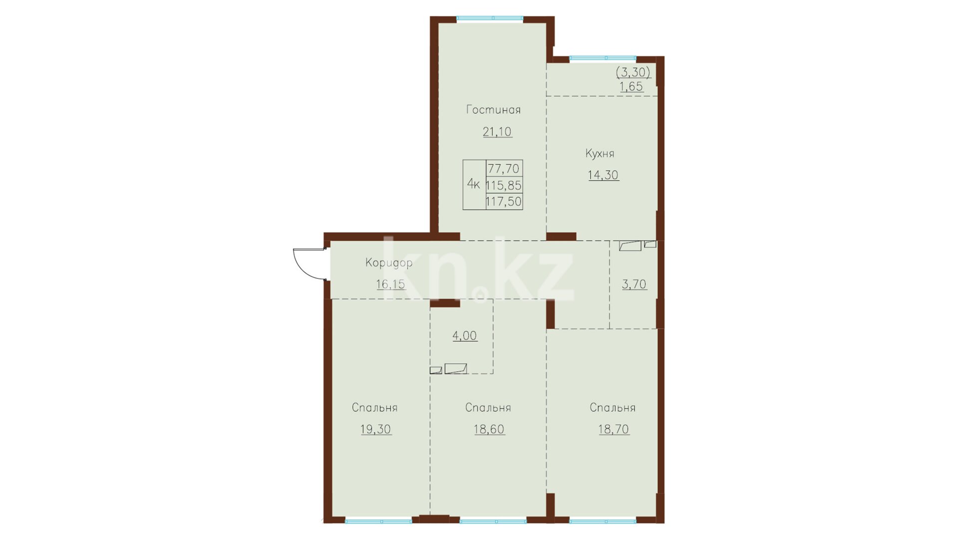 ЖК Beles City, 4-комнатная, цена 70 500 000 ₸, 600 000 ₸&nbsp;/&nbsp;м²