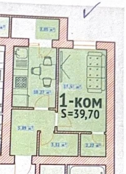 Продажа 1-комнатной квартиры, 39 м² в Астане