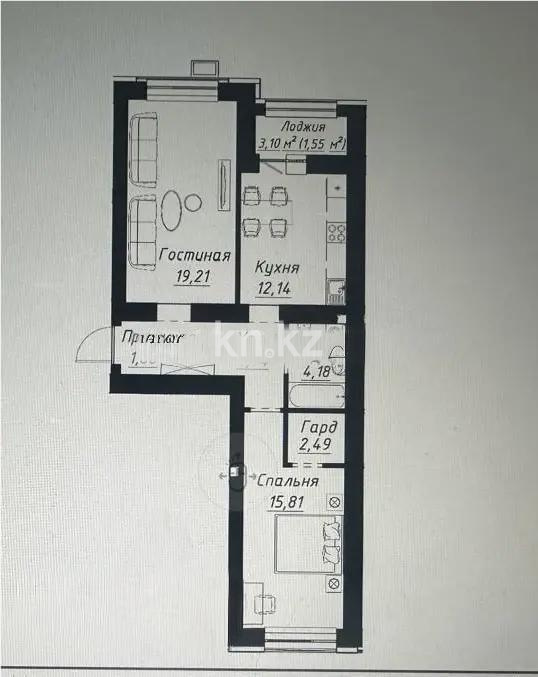 Продажа 2-комнатной квартиры, 64 м² в Астане