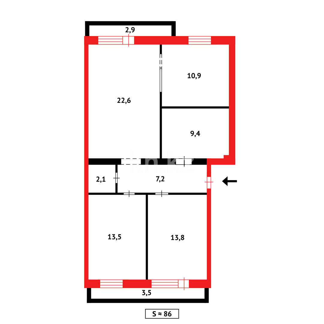 Продажа 3-комнатной квартиры, 85 м² в Темиртау - фото 15