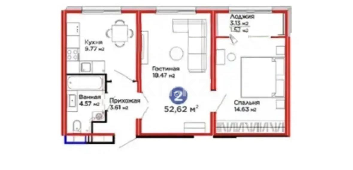 Продажа 2-комнатной квартиры, 53 м² в Астане - фото 5