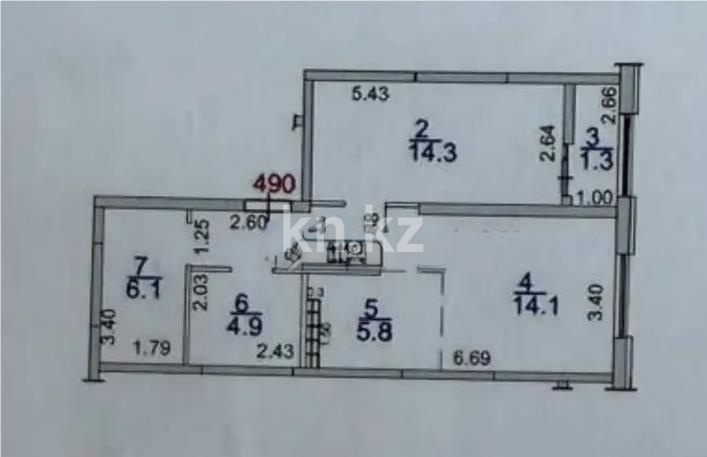 Продажа 2-комнатной квартиры, 52 м² в Алматы - фото 3