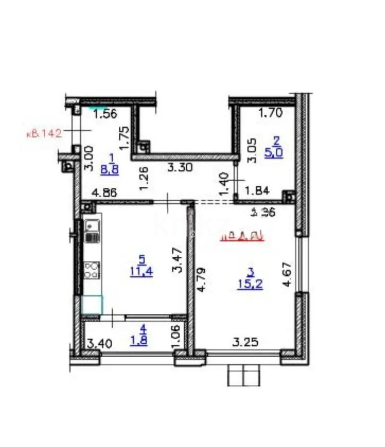 Продажа 1-комнатной квартиры, 42.2 м², мкр. Гажайып, дом  31 в Алматы