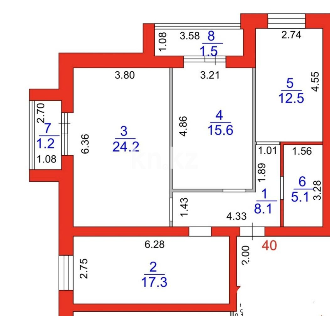 Продажа 3-комнатной квартиры, 85 м² в Караганде