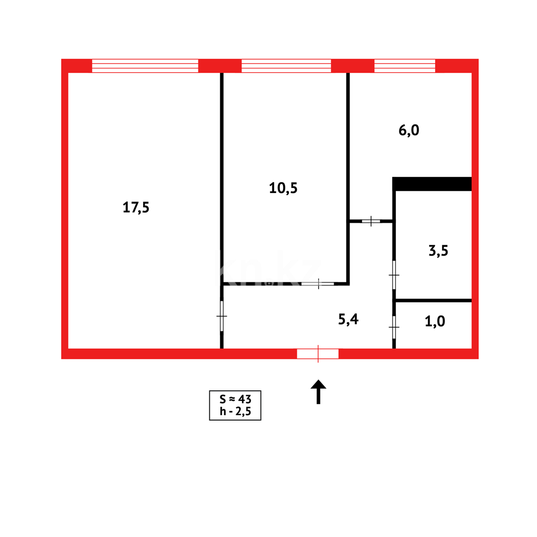 Продажа 2-комнатной квартиры, 43 м² в Караганде - фото 8