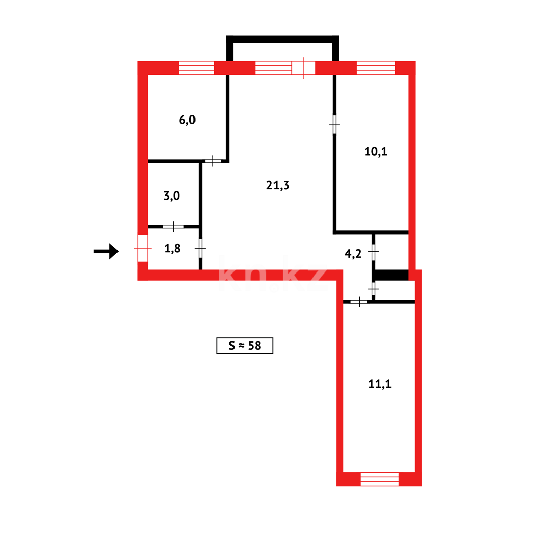 Продажа 3-комнатной квартиры, 57 м², бульвар Независимости в Темиртау - фото 12