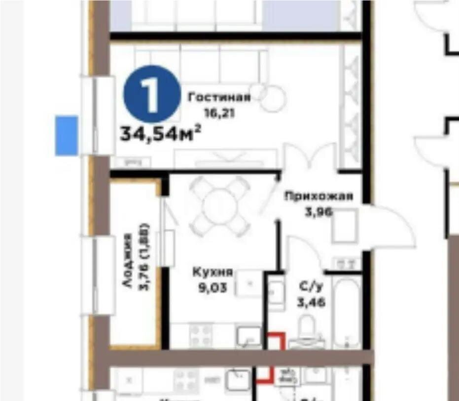 Продажа 1-комнатной квартиры, 35 м² в Астане - фото 3