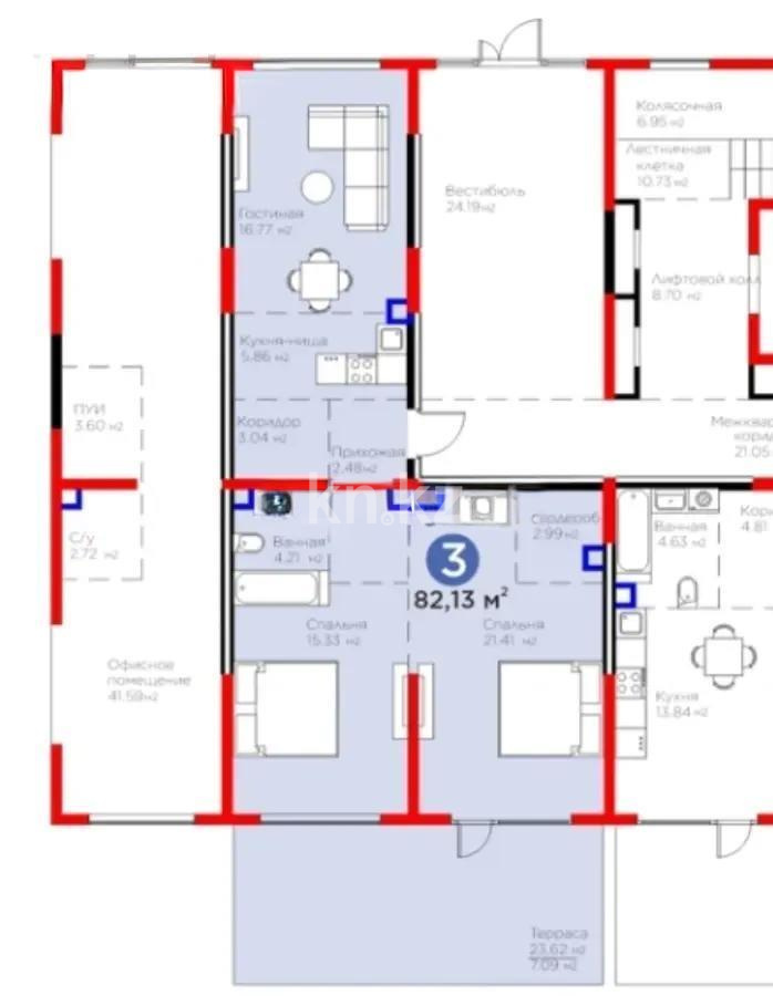 Продажа 3-комнатной квартиры, 82.13 м² в Алматы - фото 4