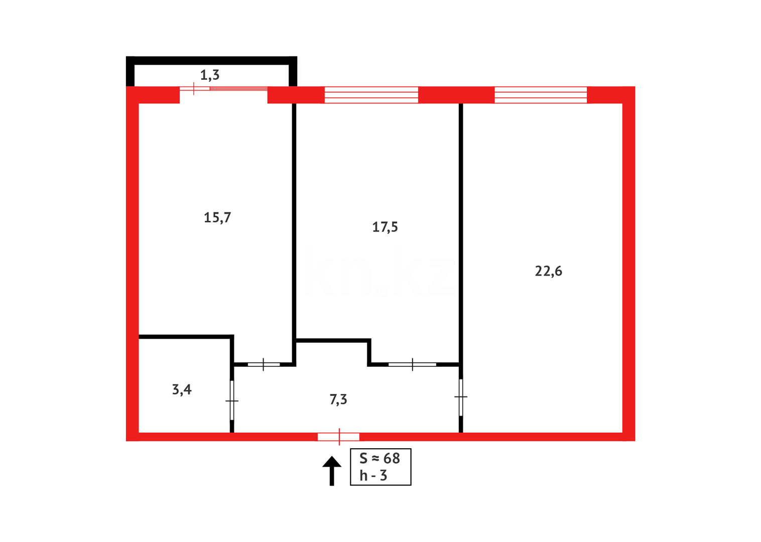 Продажа 2-комнатной квартиры, 67 м², 218 учетный квартал, дом  155 в Караганде - фото 21