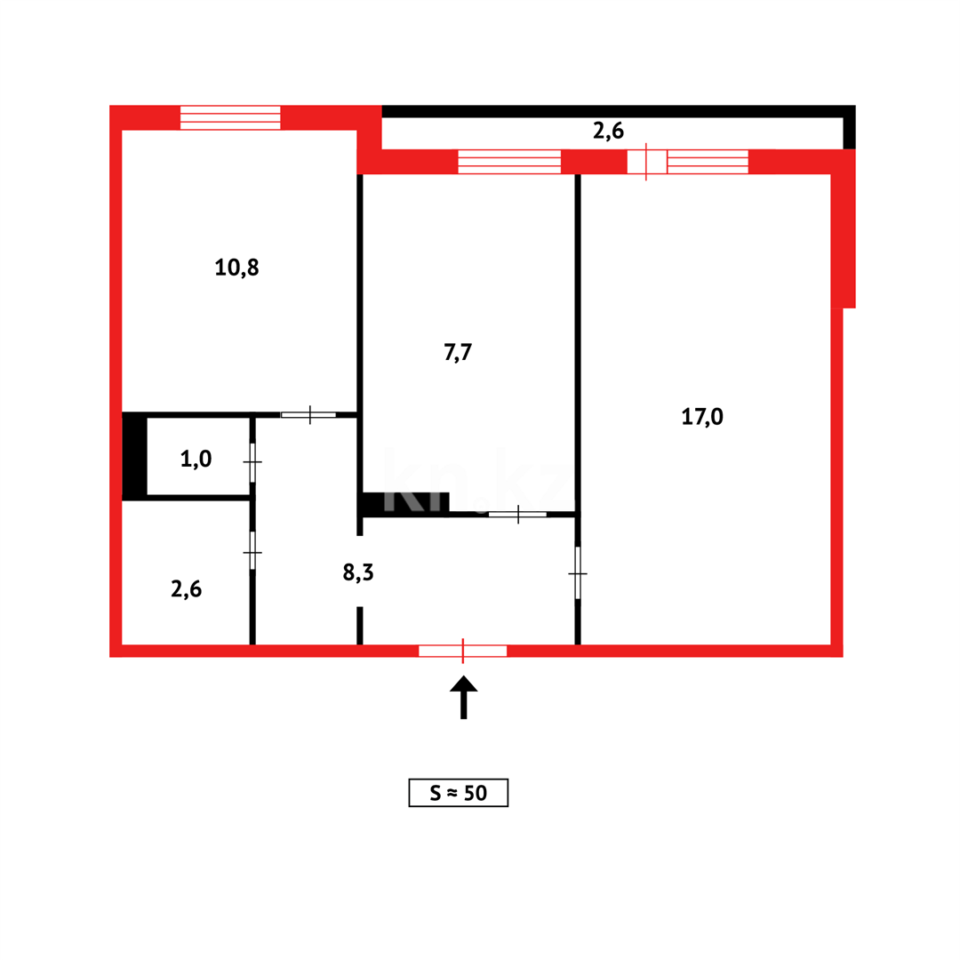 Продажа 2-комнатной квартиры, 50 м² в Караганде - фото 11
