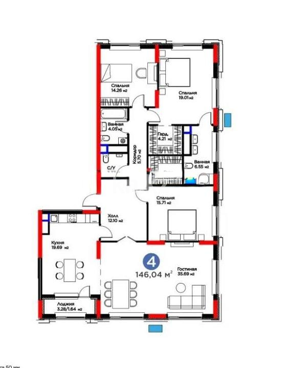 Продажа 2-комнатной квартиры, 67.3 м² в Астане