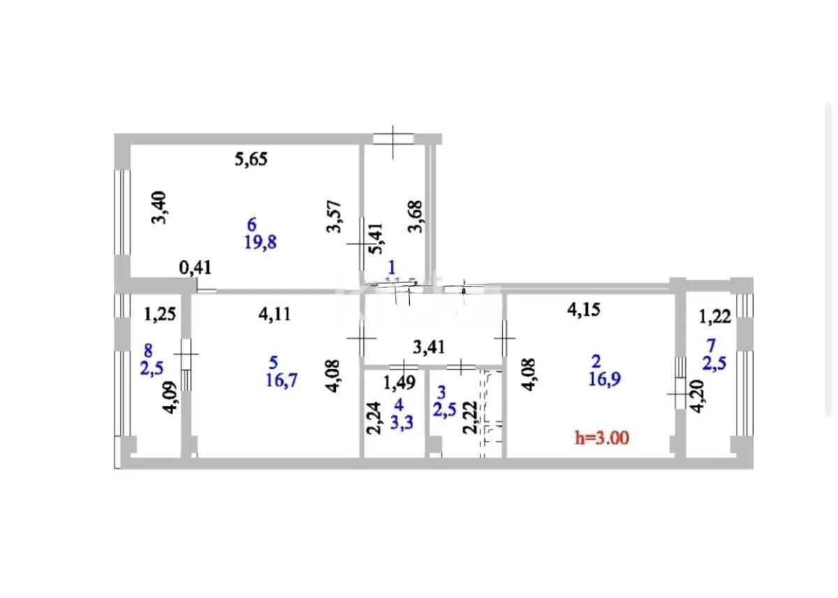 Продажа 2-комнатной квартиры, 75.7 м², ул. Байтурсынова, дом  67 в Астане