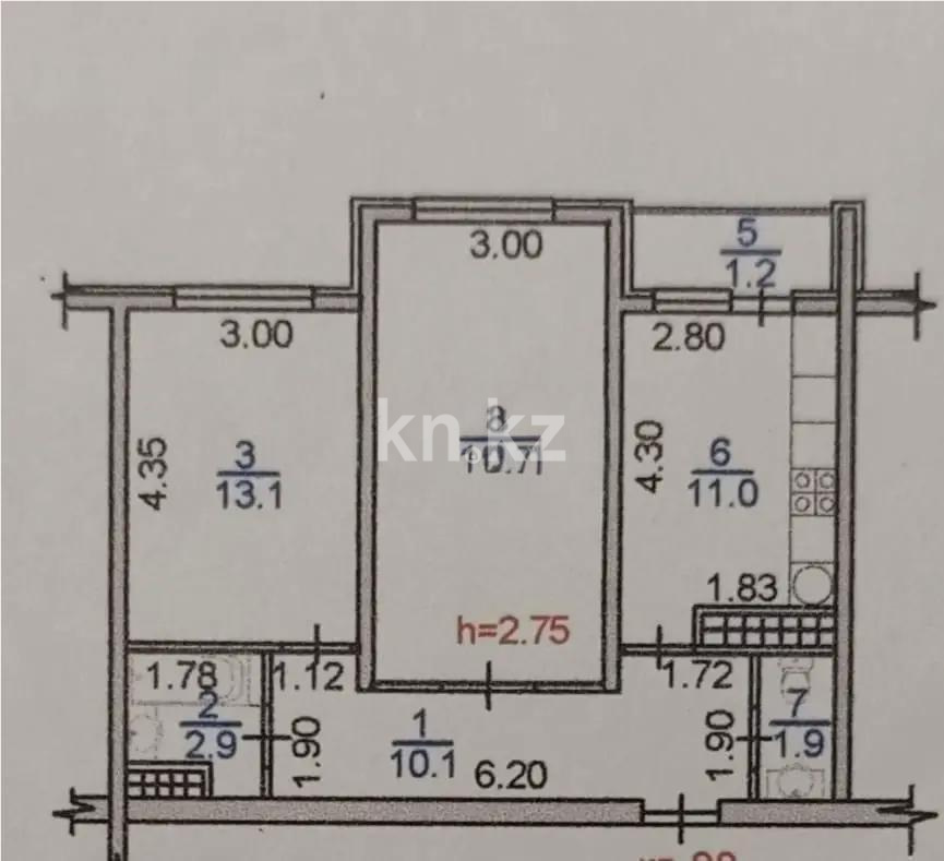 Продажа 2-комнатной квартиры, 58.2 м² в Алматы - фото 5
