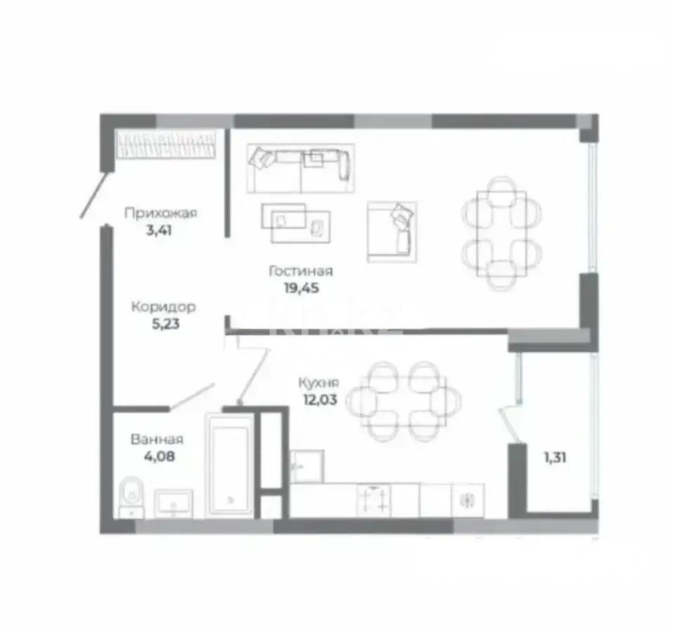 Продажа 1-комнатной квартиры, 46 м² в Астане - фото 2