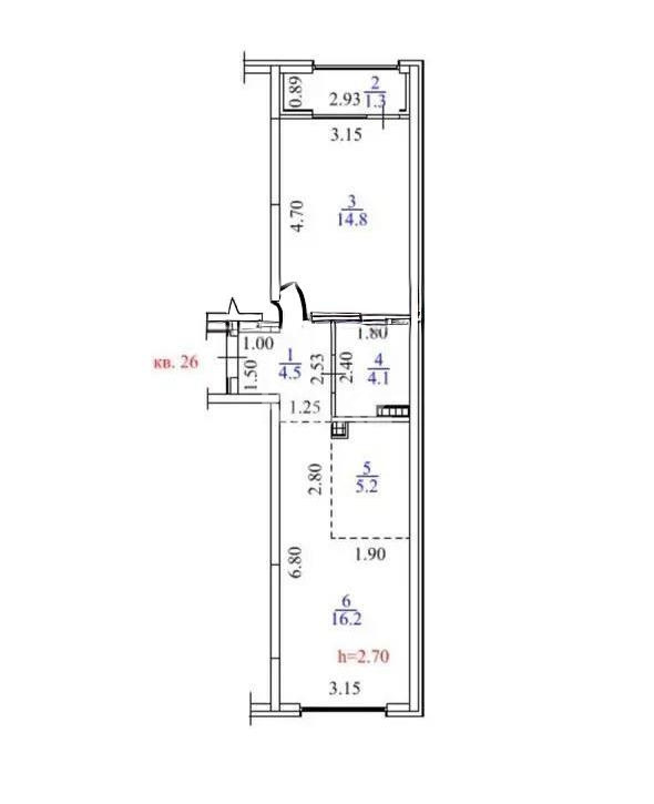 Продажа 2-комнатной квартиры, 46.1 м² в Алматы - фото 2