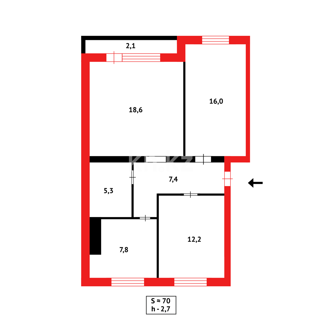 Продажа 3-комнатной квартиры, 70 м² в Караганде - фото 11