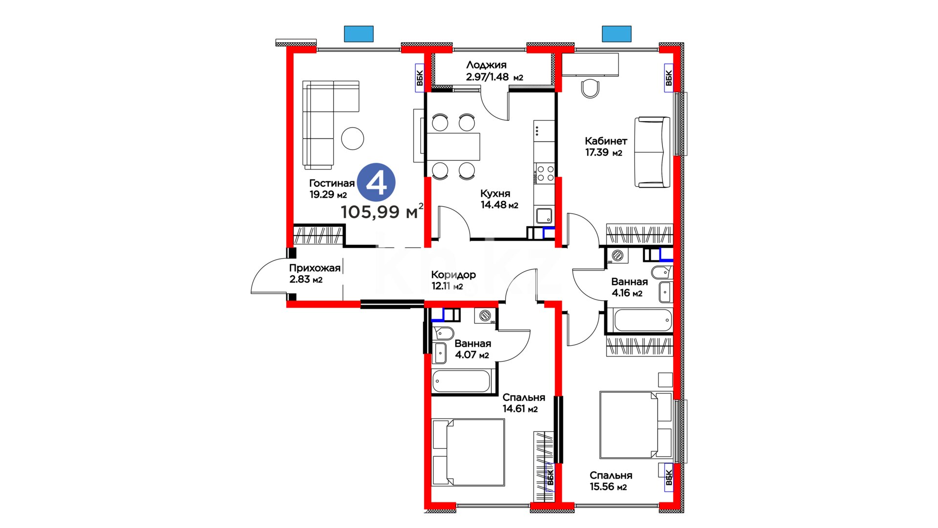 ЖК Dream City. Eco, 4-комнатная, цена 72 603 150 ₸, 685 000 ₸&nbsp;/&nbsp;м²