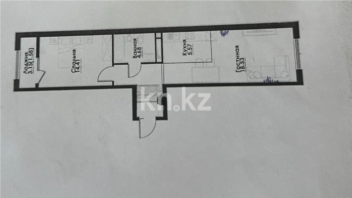 Продажа 2-комнатной квартиры, 50 м² в Алматы - фото 3