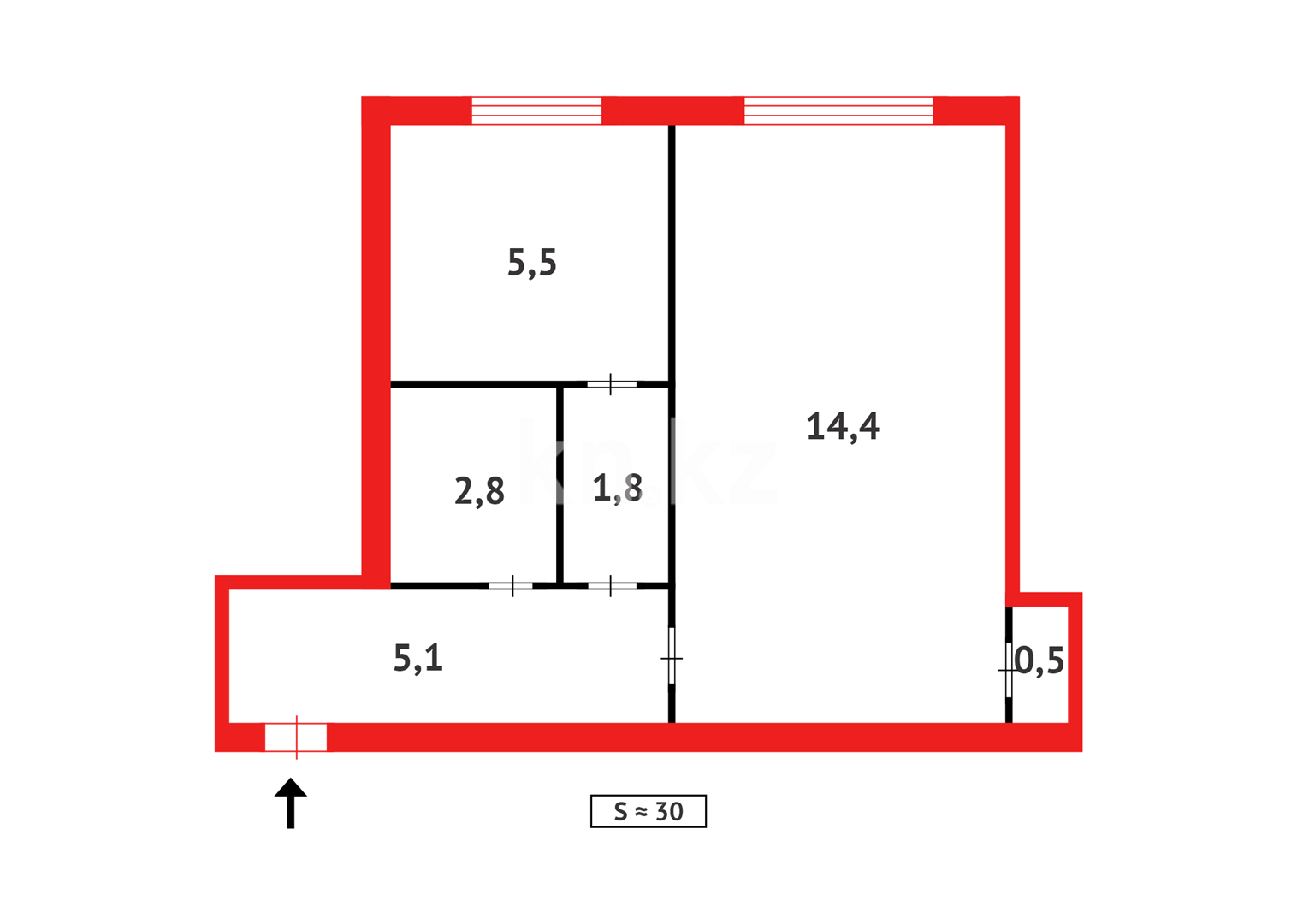 Продажа 1-комнатной квартиры, 30 м² в Караганде - фото 7
