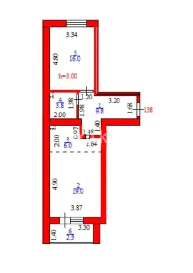 Продажа 2-комнатной квартиры, 57 м², ул. Жошы хана, дом  13 в Астане - фото 6