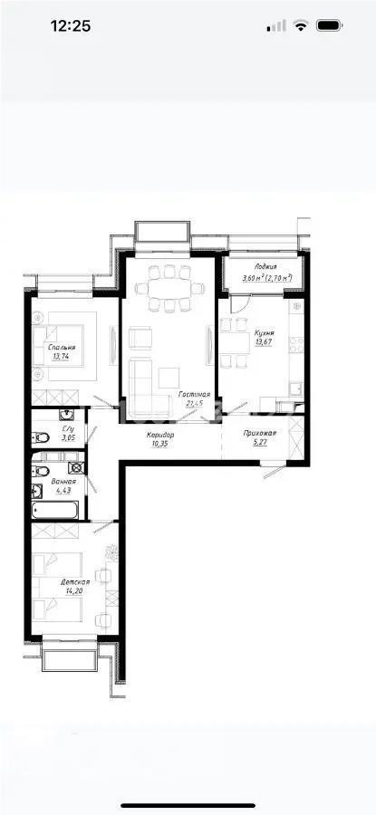 Продажа 3-комнатной квартиры, 88 м², пр. Кабанбай батыра, дом  38/1 в Астане - фото 4