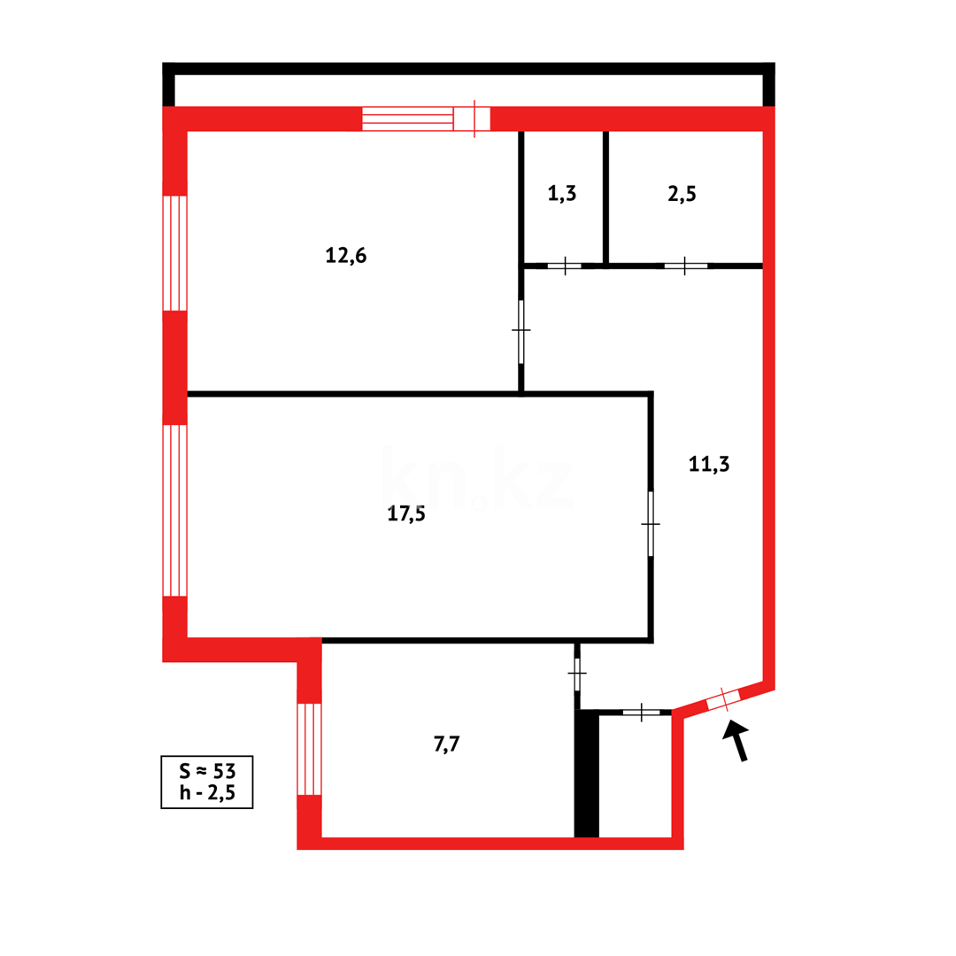 Продажа 2-комнатной квартиры, 54 м², мкр-н 3А в Темиртау - фото 15