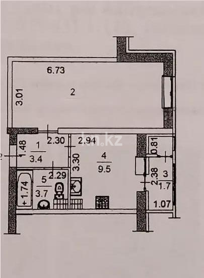 Продажа 1-комнатной квартиры, 38.6 м² в Алматы