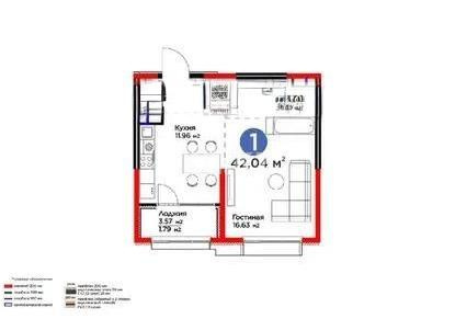 Продажа 1-комнатной квартиры, 42.4 м² в Алматы