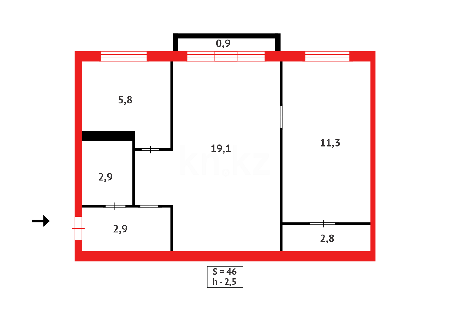 Продажа 2-комнатной квартиры, 47 м² в Абае - фото 7
