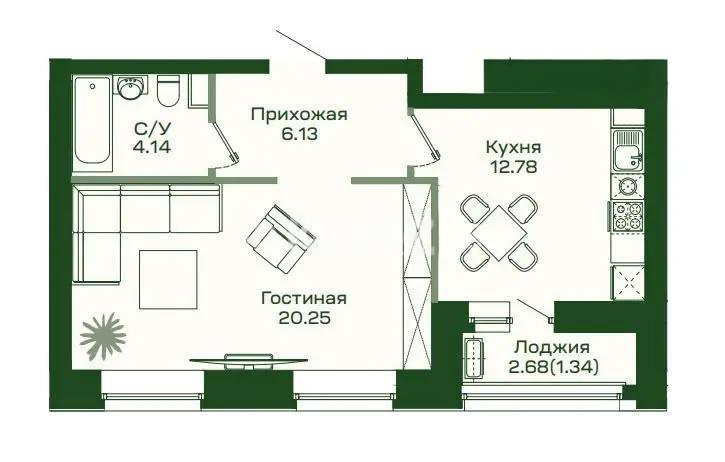 Продажа 1-комнатной квартиры, 44.5 м², ул. Калдаякова, дом  59 стр в Астане - фото 3
