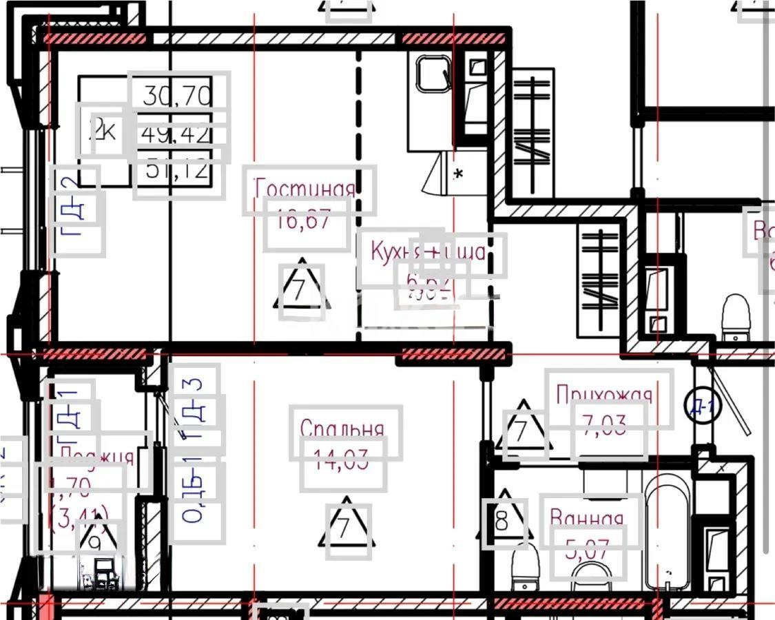 Продажа 1-комнатной квартиры, 52 м², пр. Кошкарбаева, дом  1 стр в Астане - фото 3