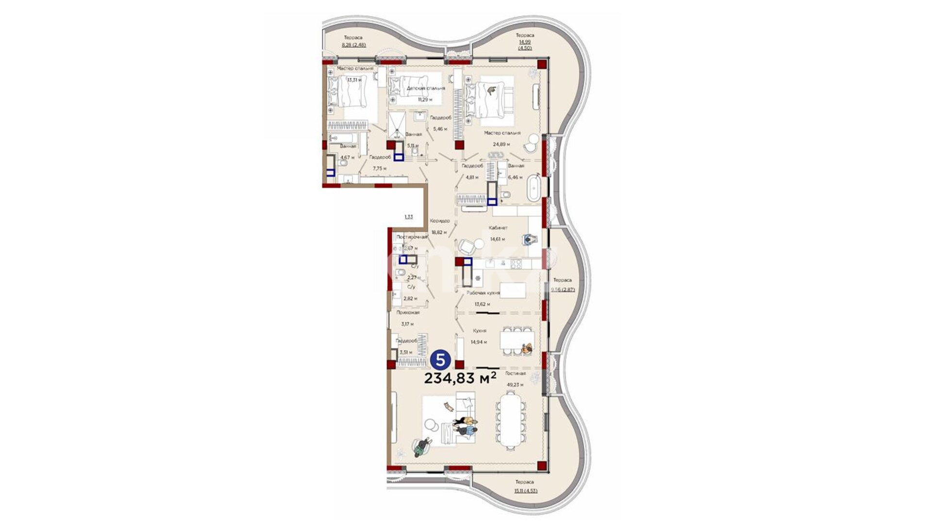 ЖК 1st by BI, 5-комнатная, цена 669 265 500 ₸, 2 850 000 ₸&nbsp;/&nbsp;м²