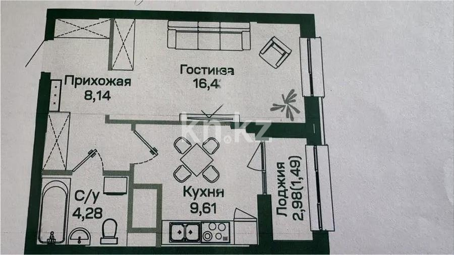Продажа 1-комнатной квартиры, 40 м² в Астане